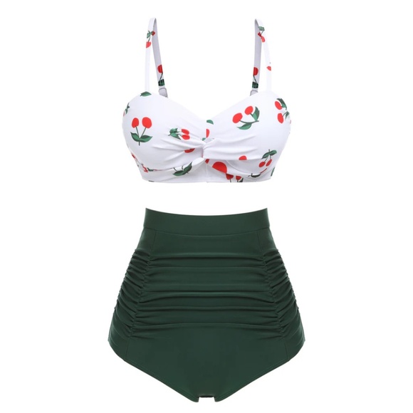 Retro 1950s Cherry Two-Piece Bikini Set - Picture 1 of 7